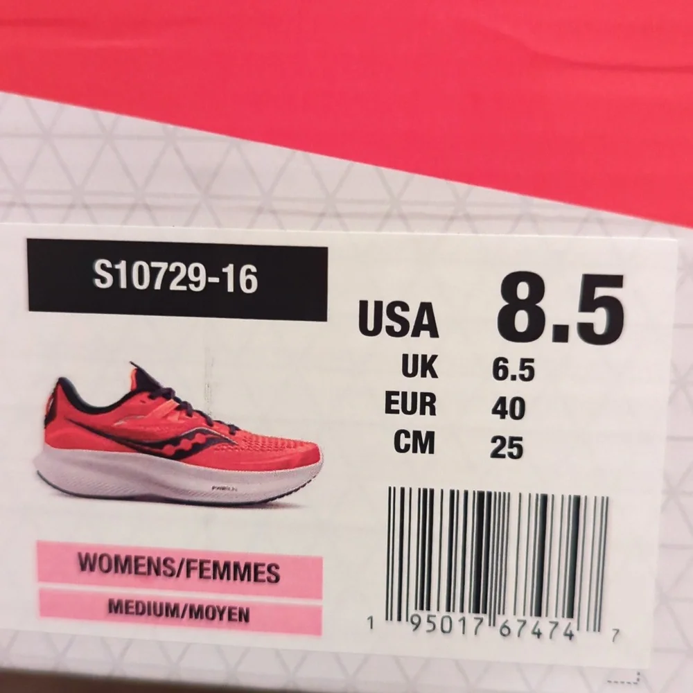 SAUCONY Ride 15 ViziRed / Night‎ Corail Sz 6.5